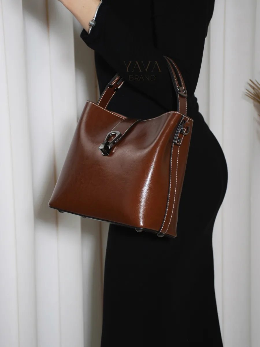 Мини-сумка YAVA Brand текстиль коричневый купить,NaN