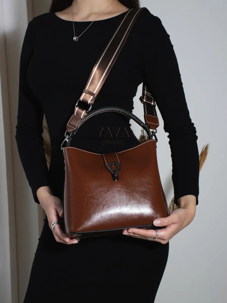 Мини-сумка YAVA Brand текстиль коричневый купить,NaN