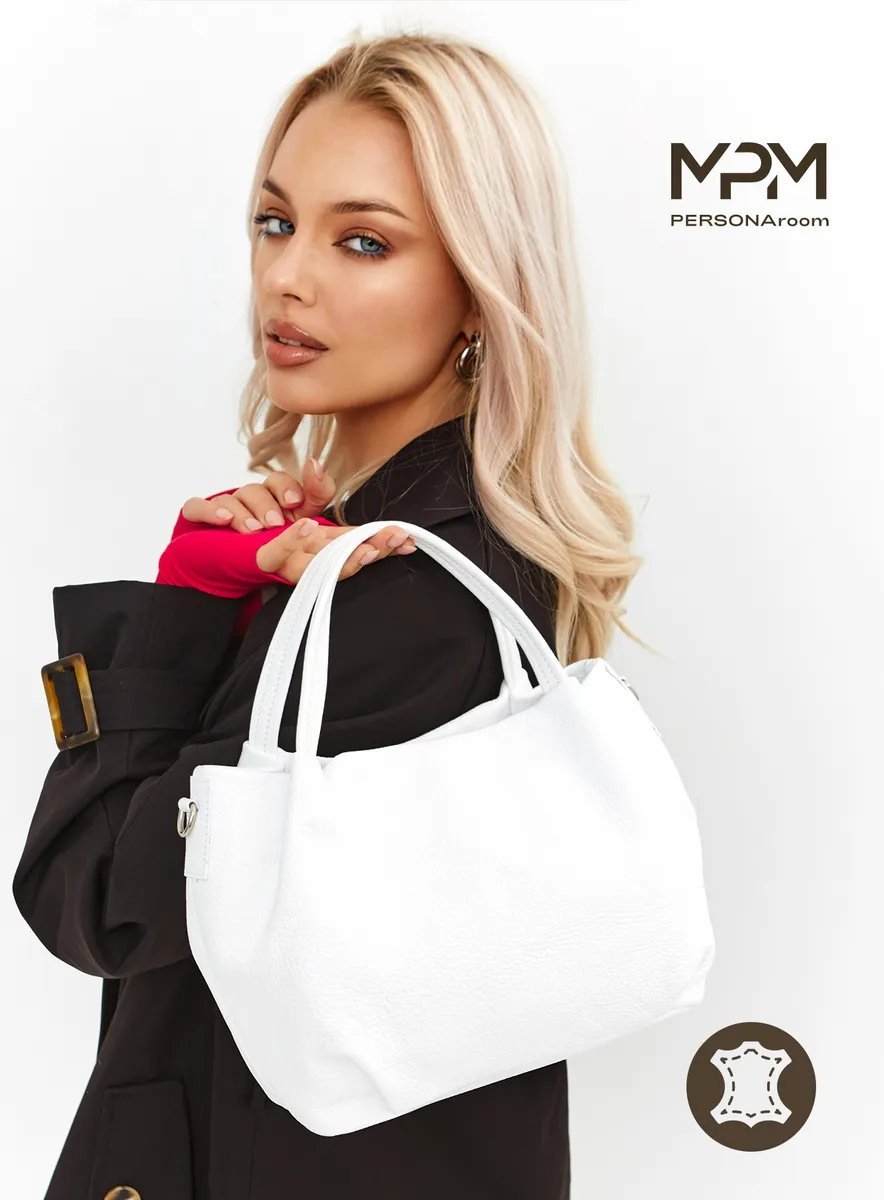 Мини-сумка Personaroom натуральная кожа белый купить,NaN