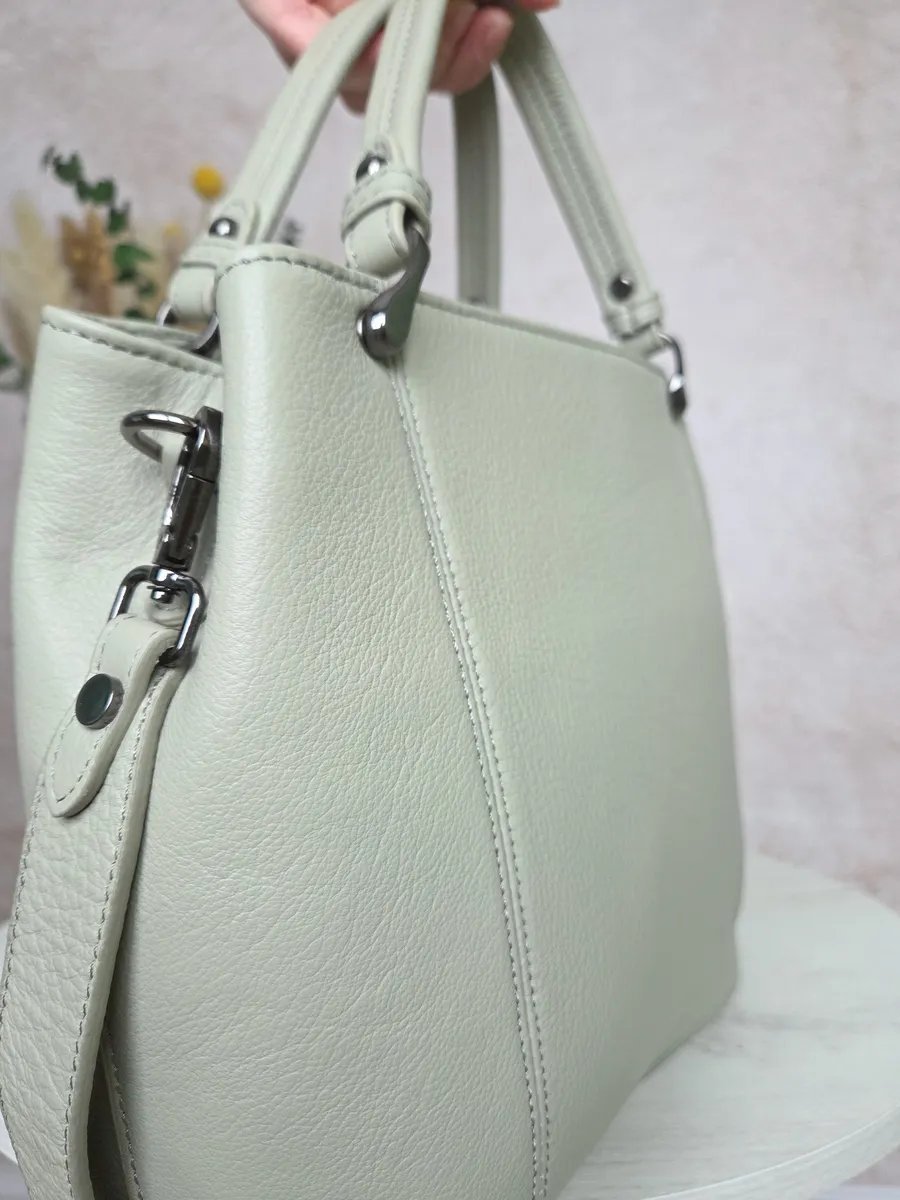 Сумка тоут FEELBAGS натуральная кожа зеленый купить,NaN