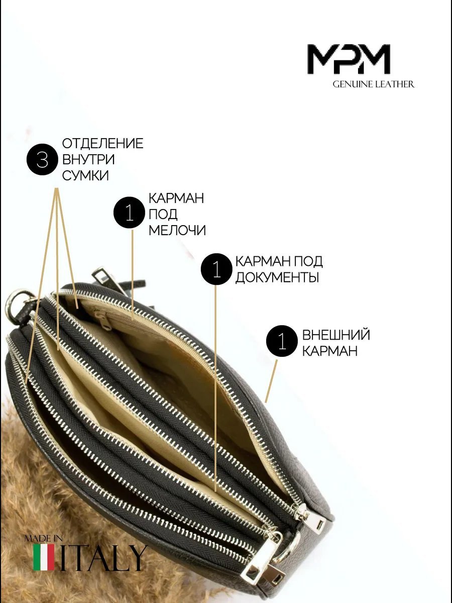 Мини-сумка Personaroom натуральная кожа голубой купить,NaN