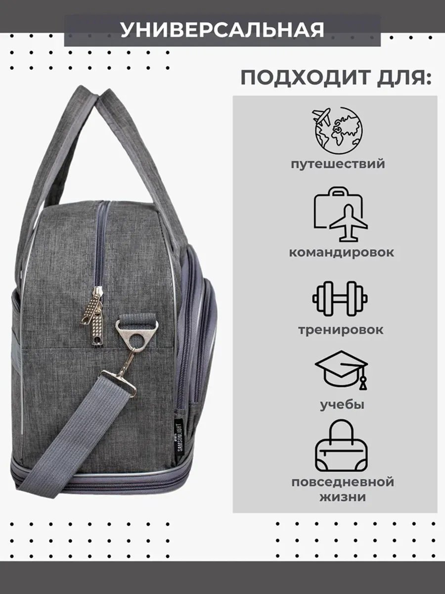 Мини-сумка SAMSONLIGHT полиэстер серый купить,NaN