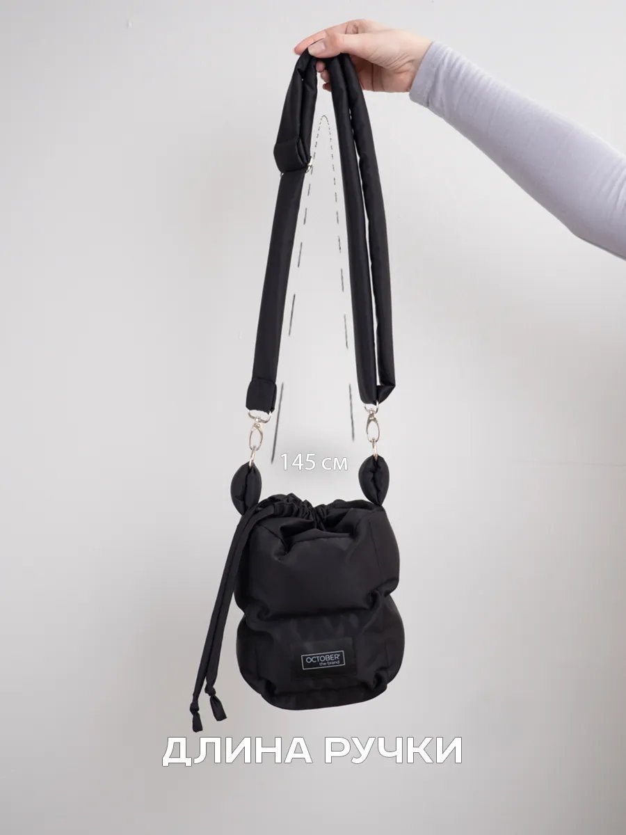 Сумка кросс-боди OCTOBER' the brand плащевка черный купить,NaN