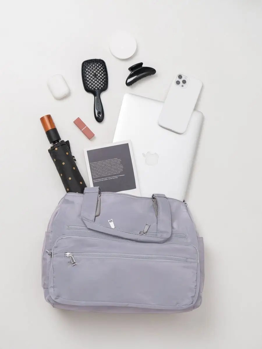Сумка шоппер EVERBAG нейлон серый купить,NaN