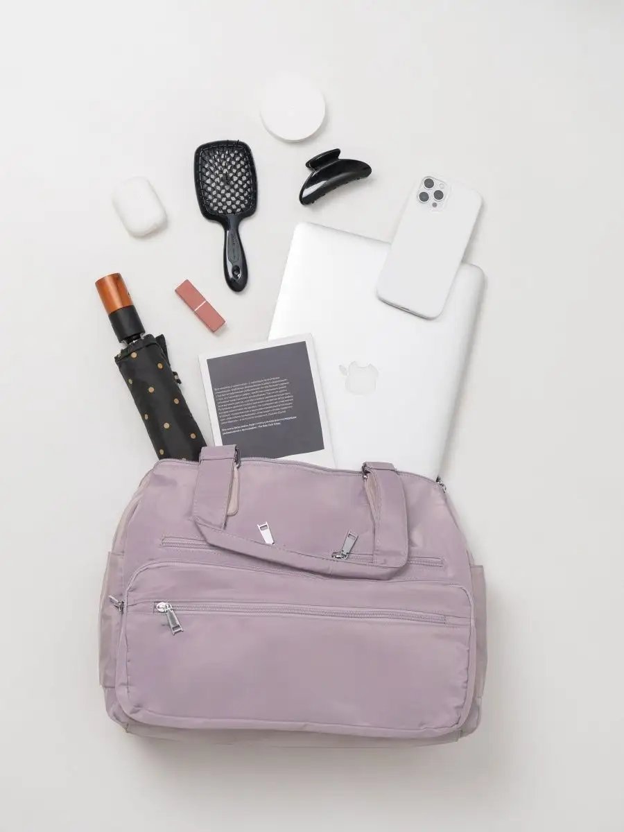Сумка шоппер EVERBAG нейлон бежевый купить,NaN