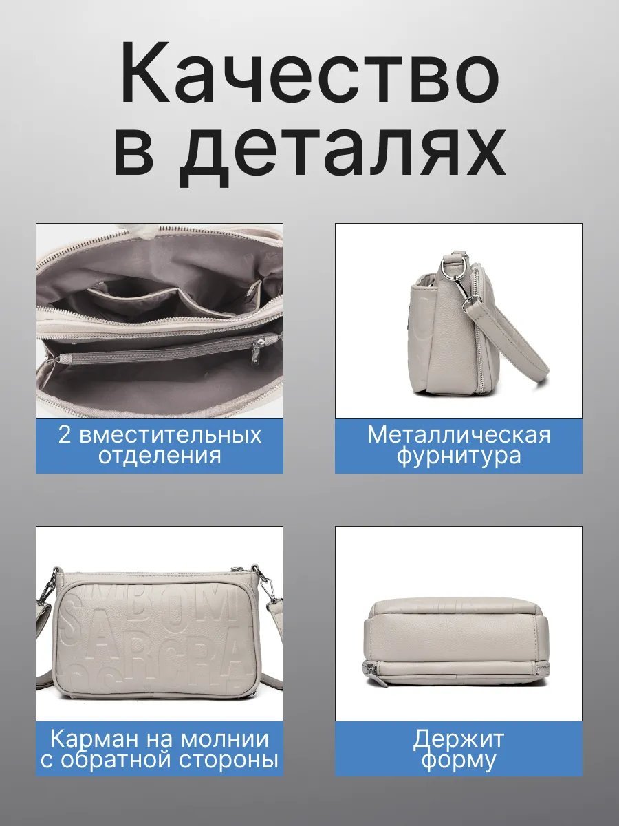Сумка кросс-боди MiniBags экокожа бежевый купить,NaN
