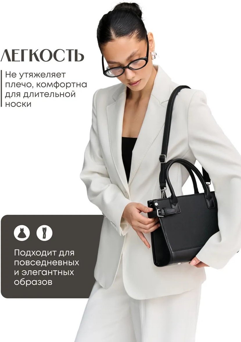 Сумка шоппер Lokka экокожа черный купить,NaN