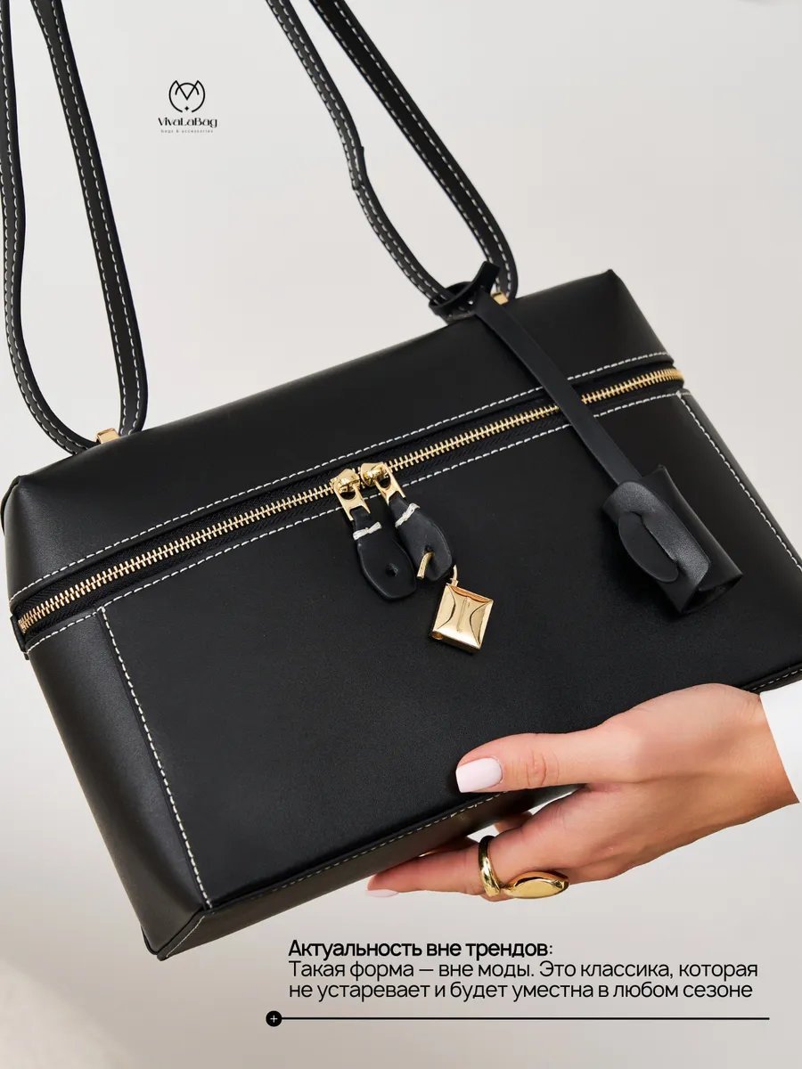 Сумка кросс-боди VivaLaBag натуральная кожа черный купить,NaN