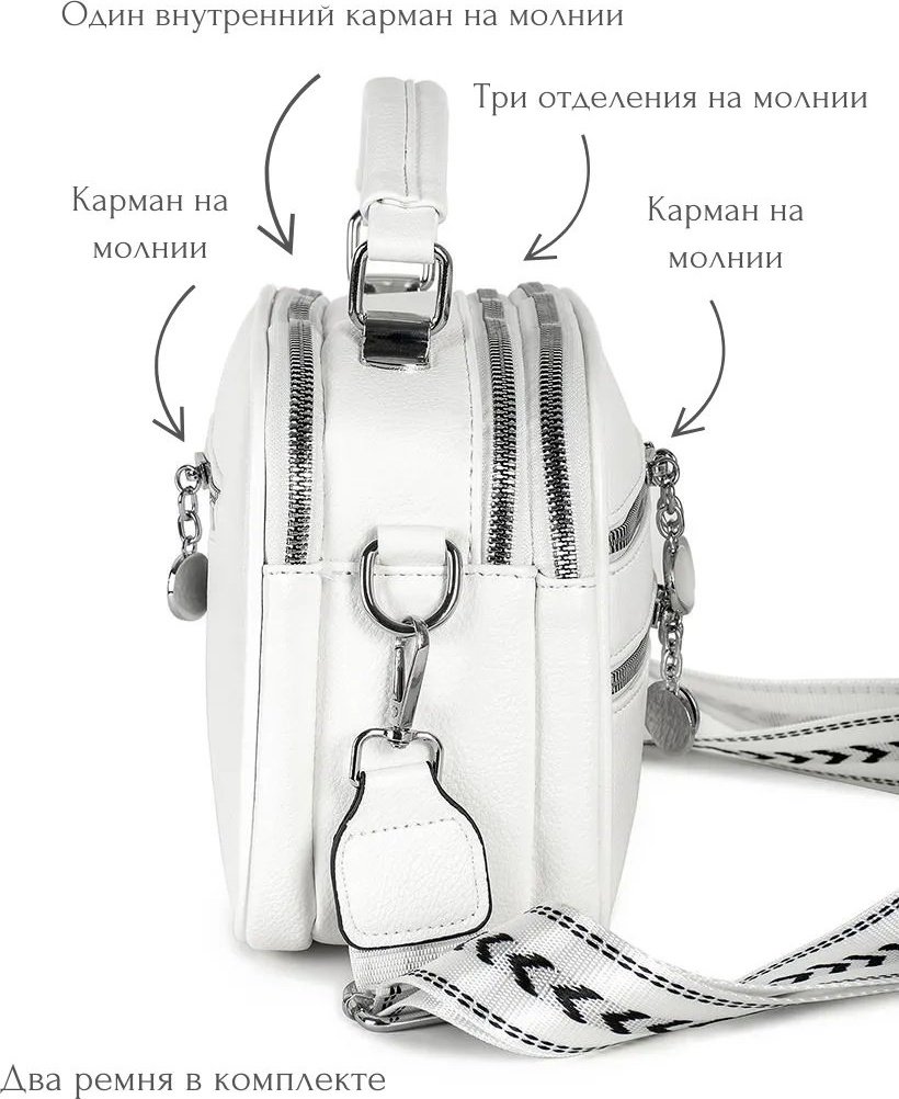 Сумка кросс-боди экокожа белый купить,NaN