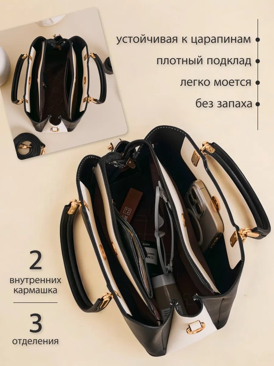 Сумка тоут TIANA DREAM экокожа черный купить,NaN