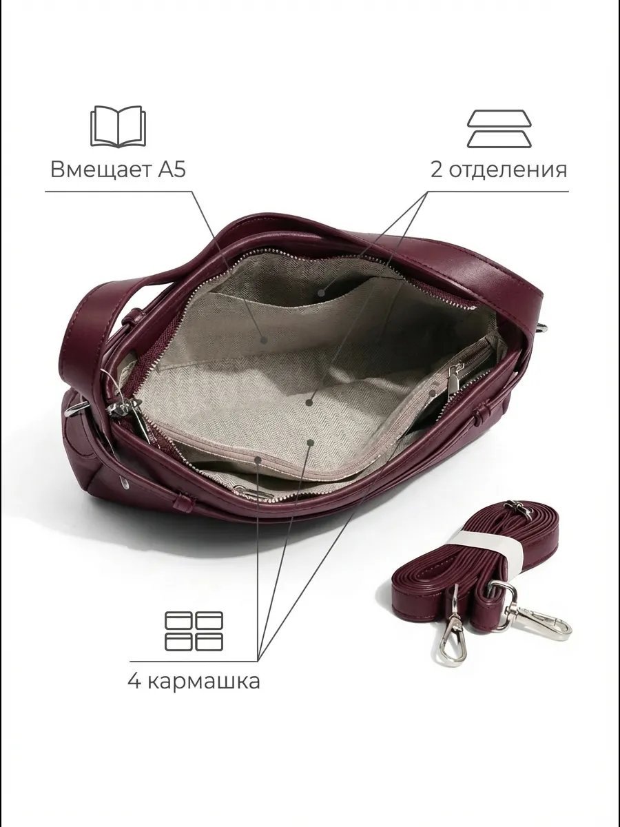 Мини-сумка Kella экокожа красный купить,NaN