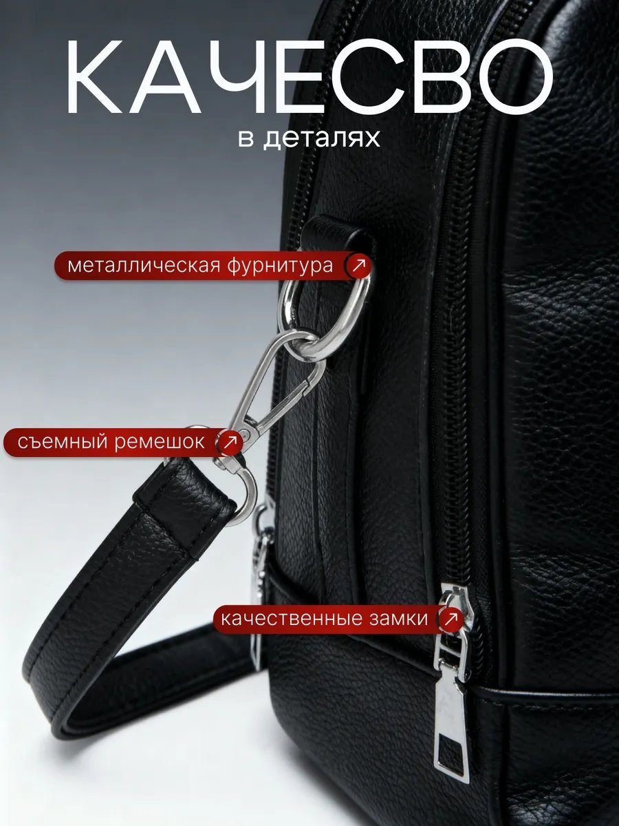 Мини-сумка Риэль экокожа черный купить,NaN
