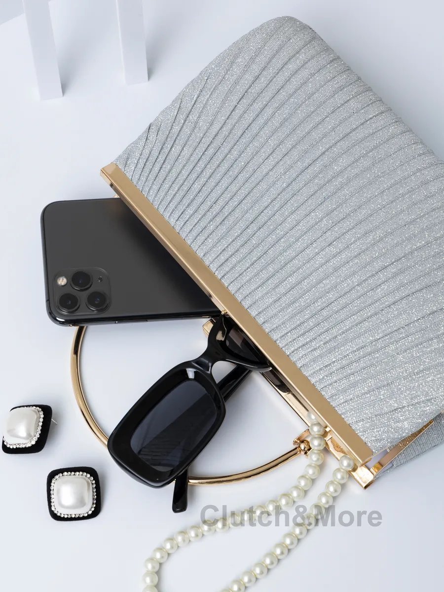 Клатч Clutch&More текстиль серый купить,NaN