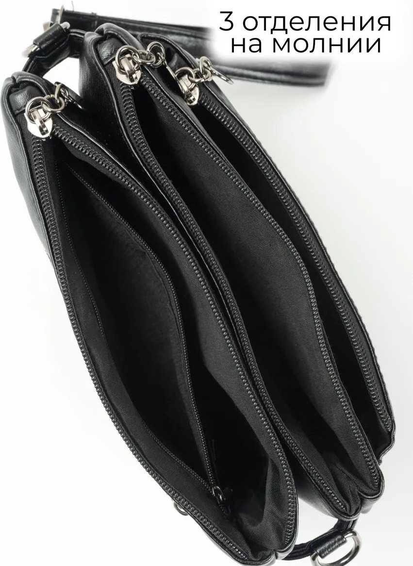 Сумка багет Lady bags экокожа черный купить,NaN