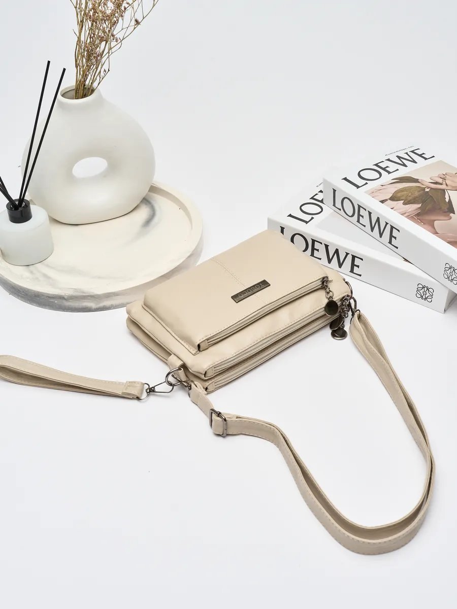 Сумка багет Lady bags экокожа бежевый купить,NaN