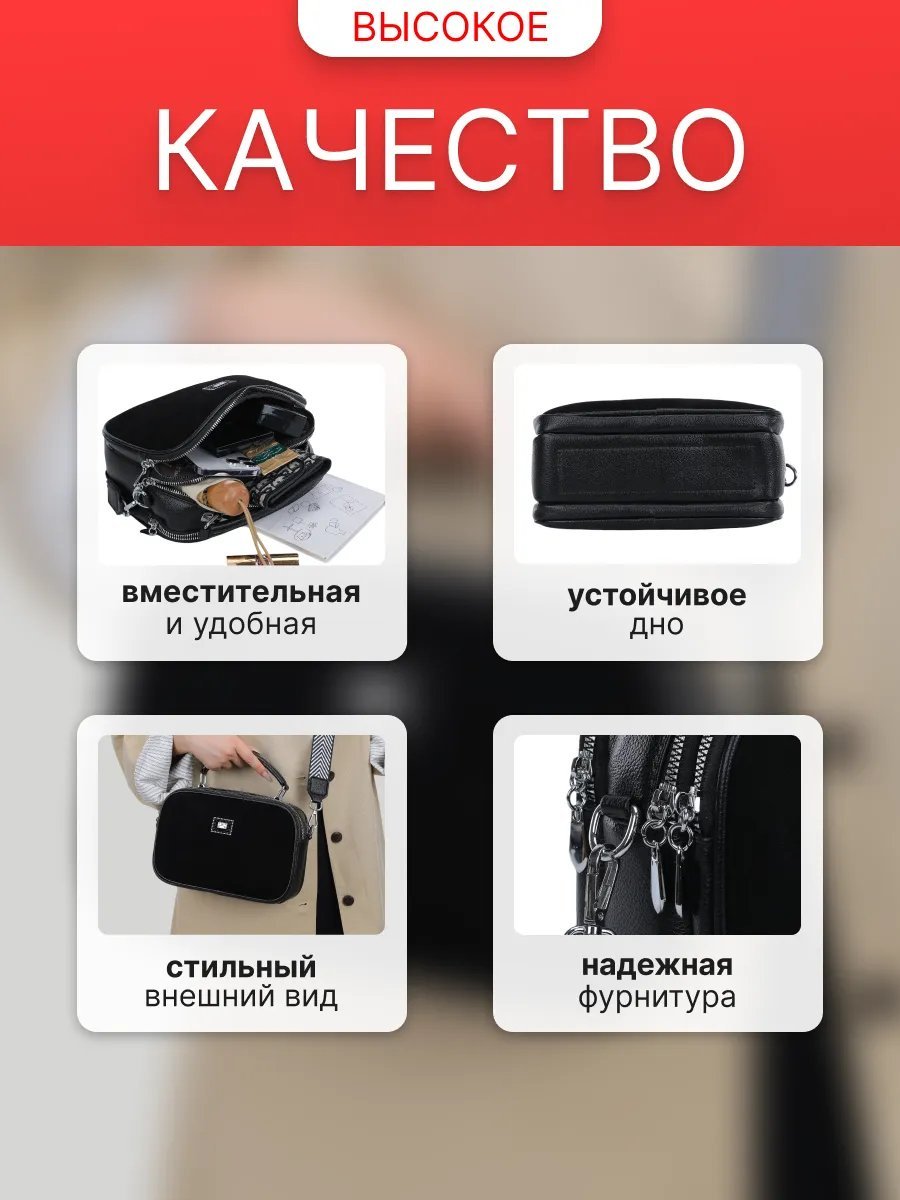 Сумка кросс-боди экокожа черный купить,NaN