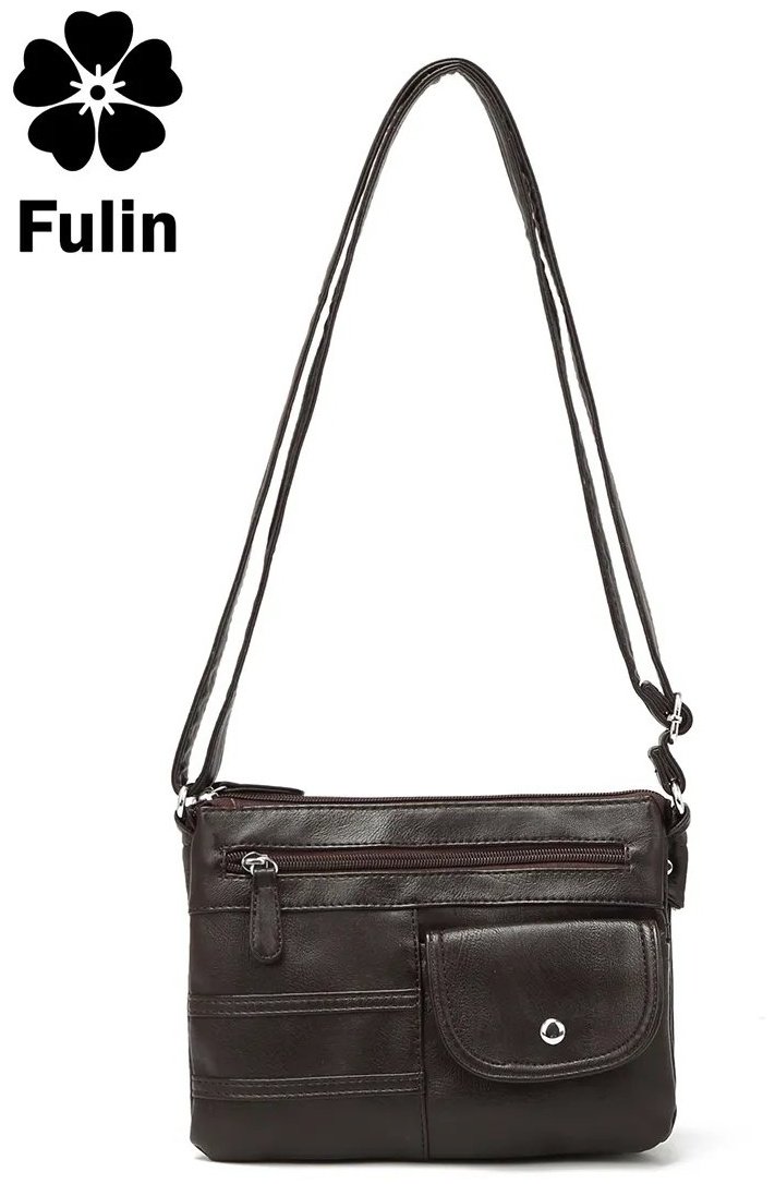 Сумка кросс-боди FULIN экокожа коричневый купить,NaN