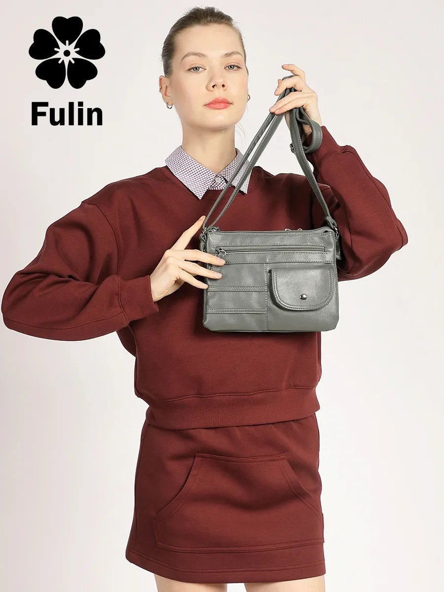 Сумка кросс-боди FULIN экокожа серый купить,NaN