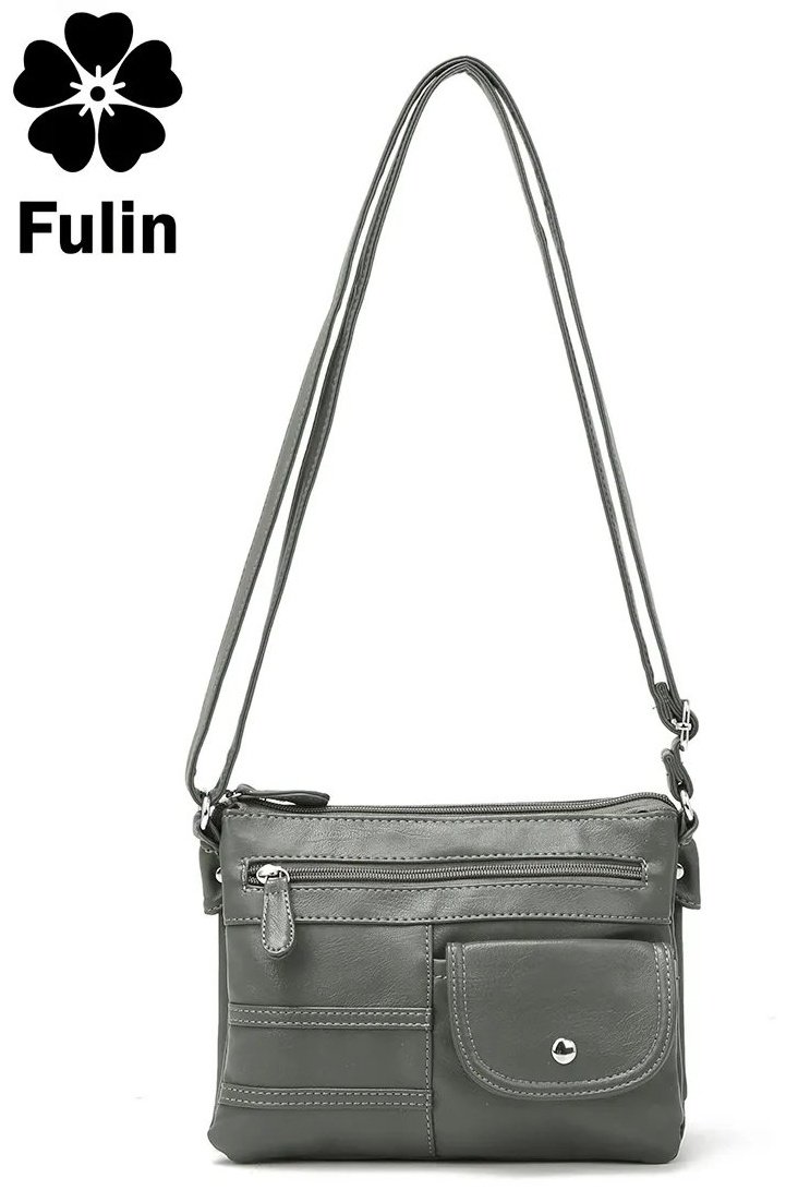 Сумка кросс-боди FULIN экокожа серый купить,NaN