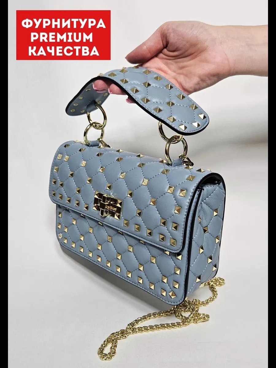 Сумка кросс-боди JULENBAGS натуральная кожа голубой купить,NaN