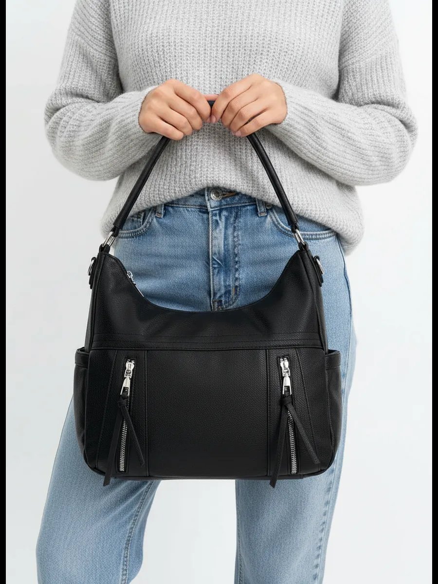 Сумка шоппер ICONIC BAGS экокожа черный купить,NaN