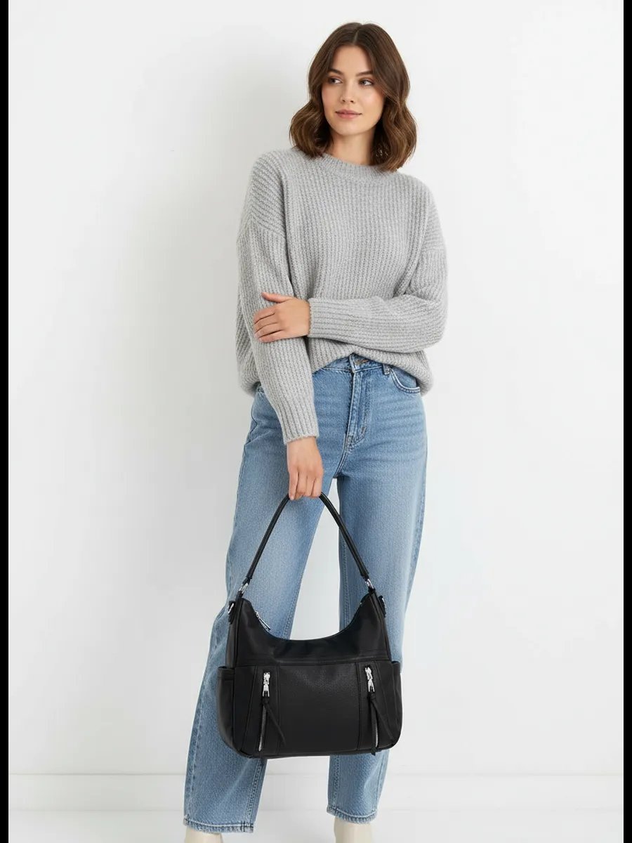 Сумка шоппер ICONIC BAGS экокожа черный купить,NaN
