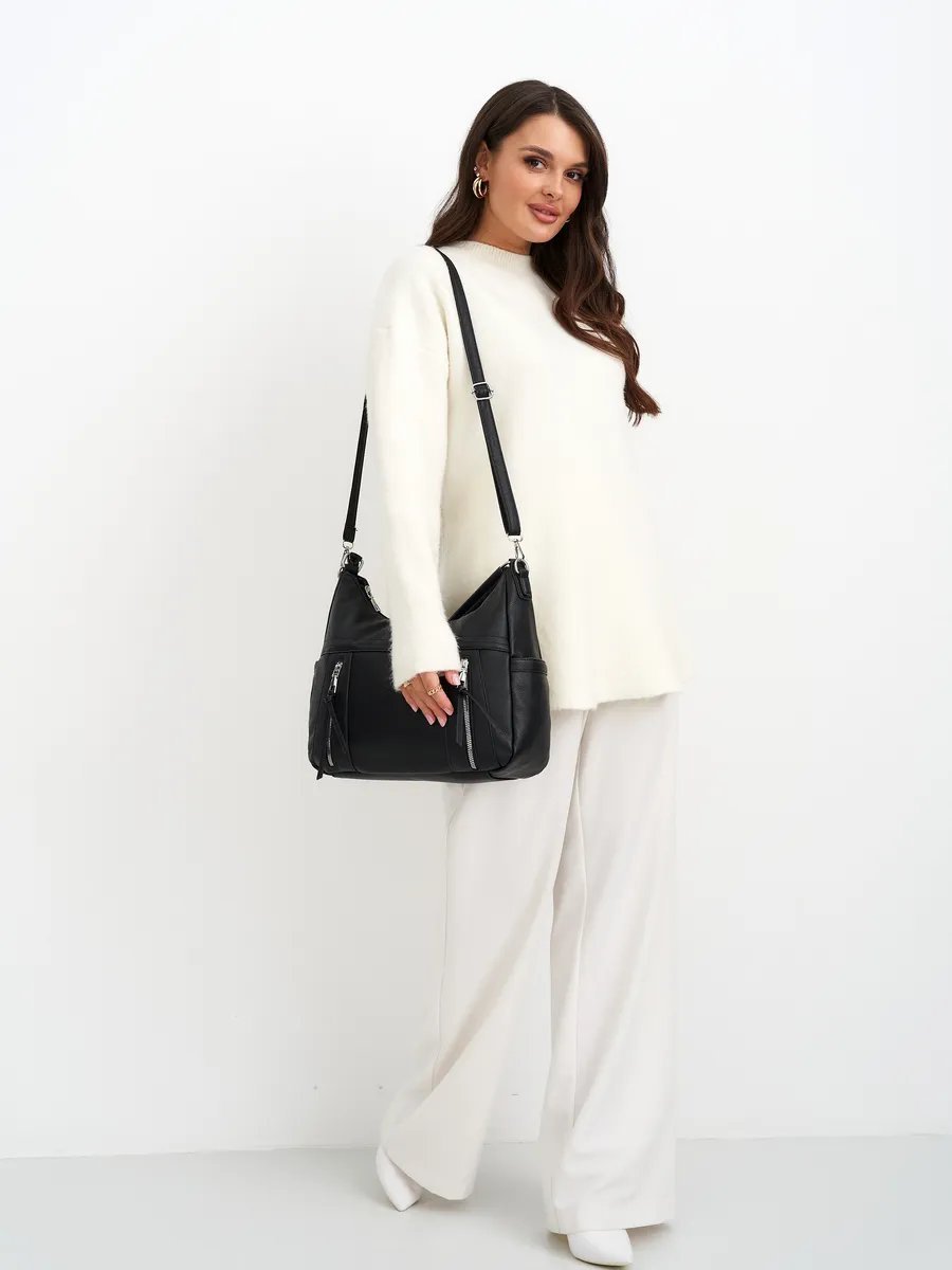 Сумка шоппер ICONIC BAGS экокожа черный купить,NaN