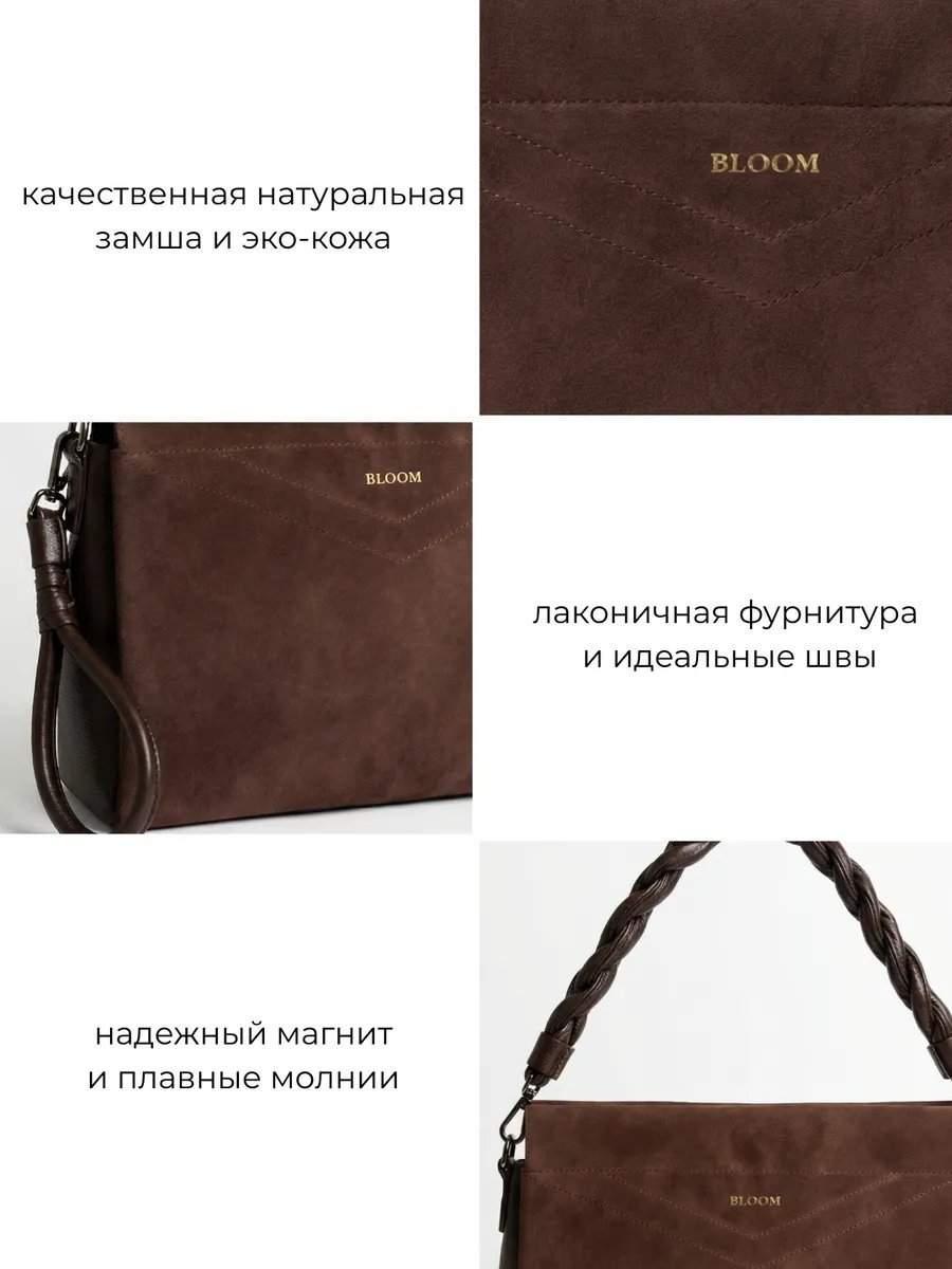 Сумка тоут Bloom of Life экокожа коричневый купить,NaN