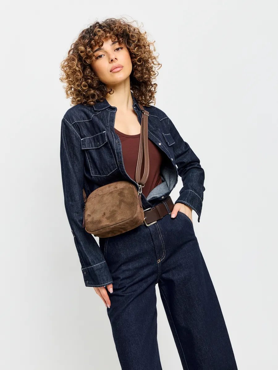 Сумка кросс-боди OMI bags натуральная кожа коричневый купить,NaN