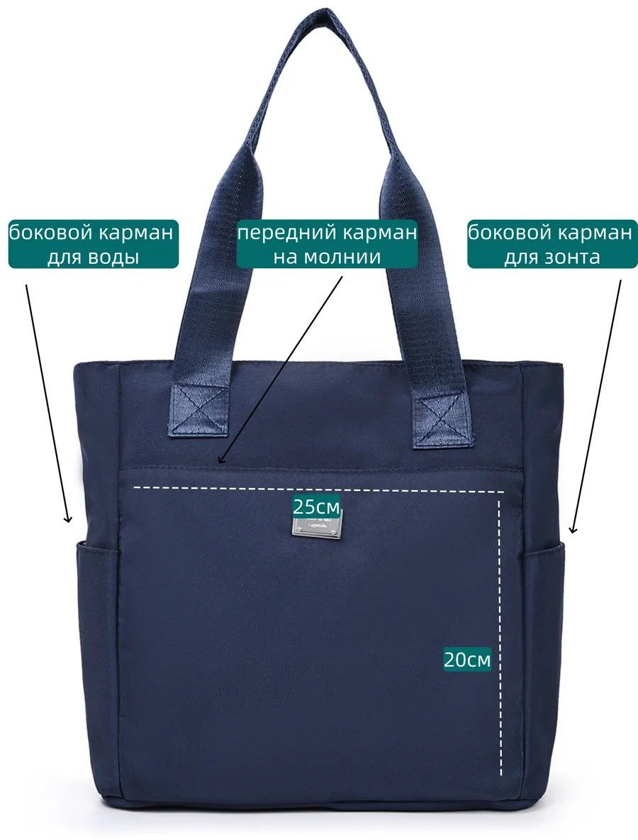 Сумка шоппер ИП Шэнь полиэстер синий купить,NaN