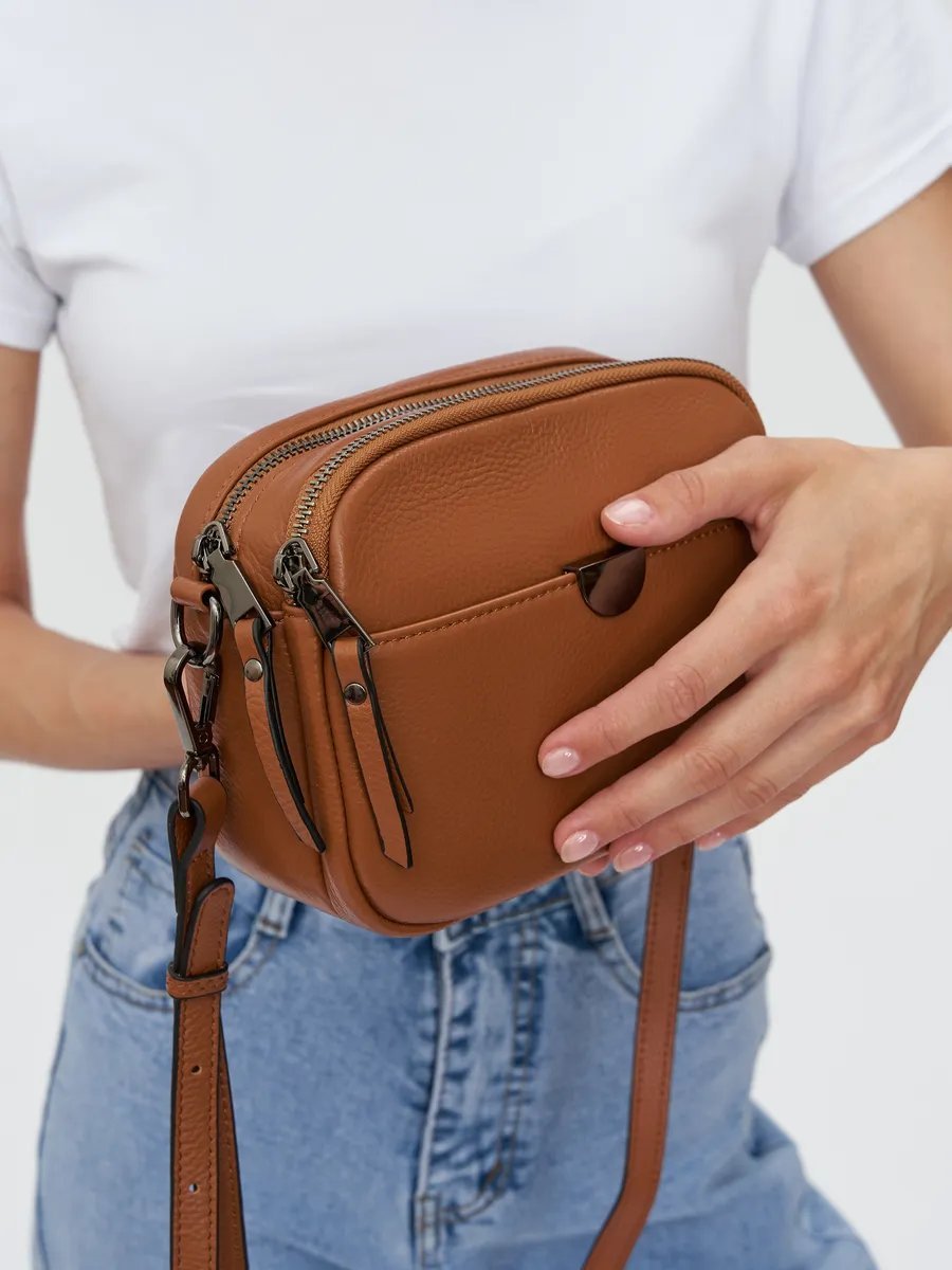 Сумка кросс-боди SUMKA_LADIES натуральная кожа коричневый купить,NaN