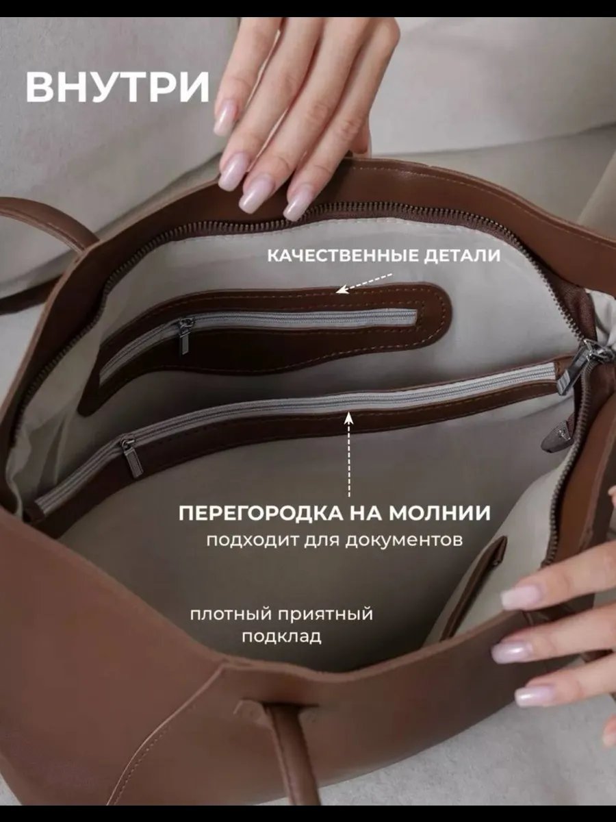 Сумка шоппер МечтаЮЯ экокожа коричневый купить,NaN