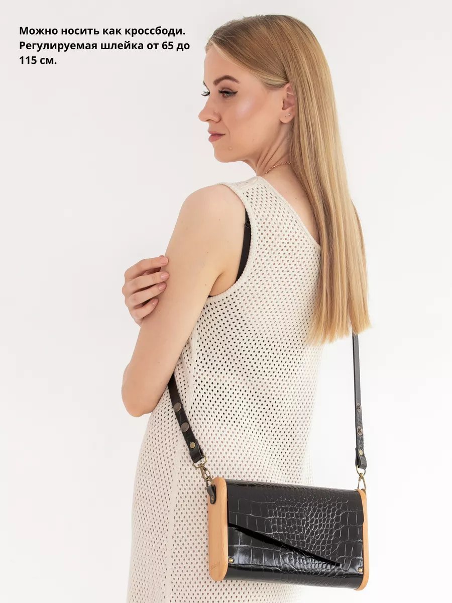 Сумка кросс-боди BECAUSE BAGS натуральная кожа черный купить,NaN