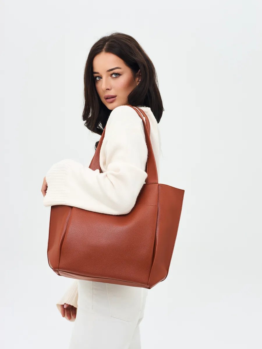 Сумка шоппер BAGS AVIOR экокожа коричневый купить,NaN