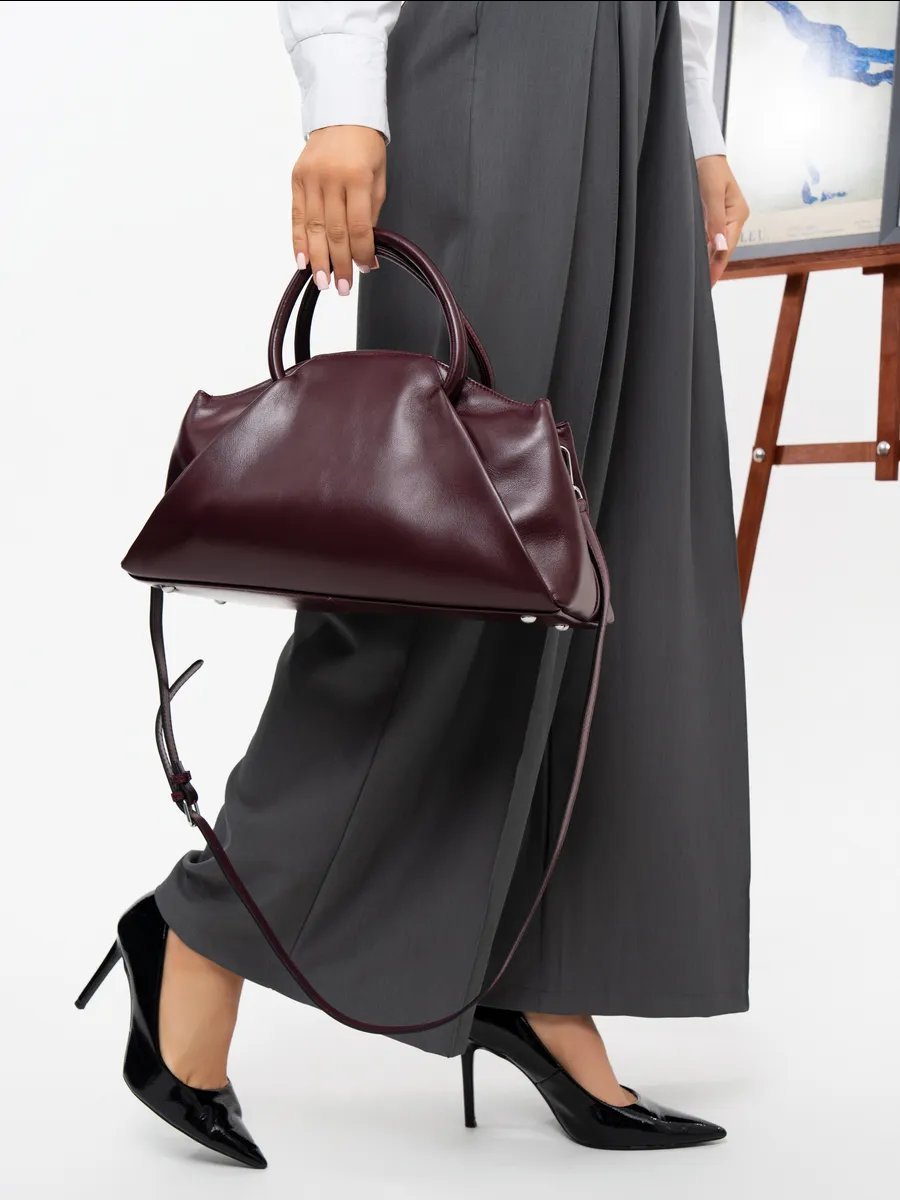 Мини-сумка A&U BAGS натуральная кожа фиолетовый купить,NaN