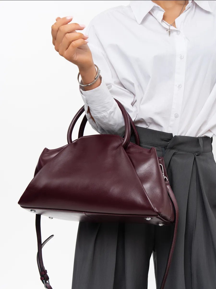 Мини-сумка A&U BAGS натуральная кожа фиолетовый купить,NaN