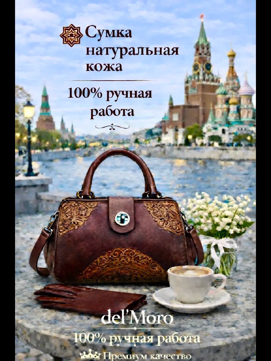 Мини-сумка del'Moro хлопок красный купить,NaN