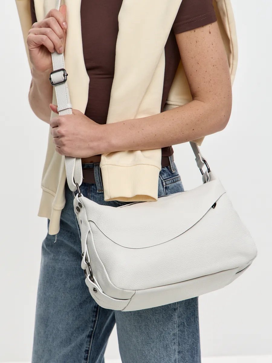 Сумка кросс-боди FEELBAGS натуральная кожа белый купить,NaN