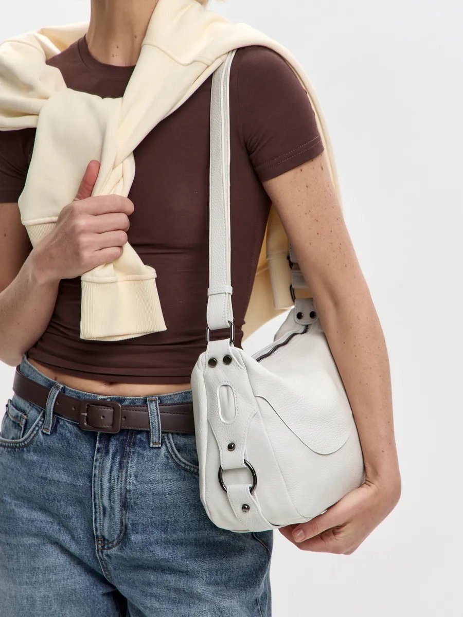 Сумка кросс-боди FEELBAGS натуральная кожа белый купить,NaN