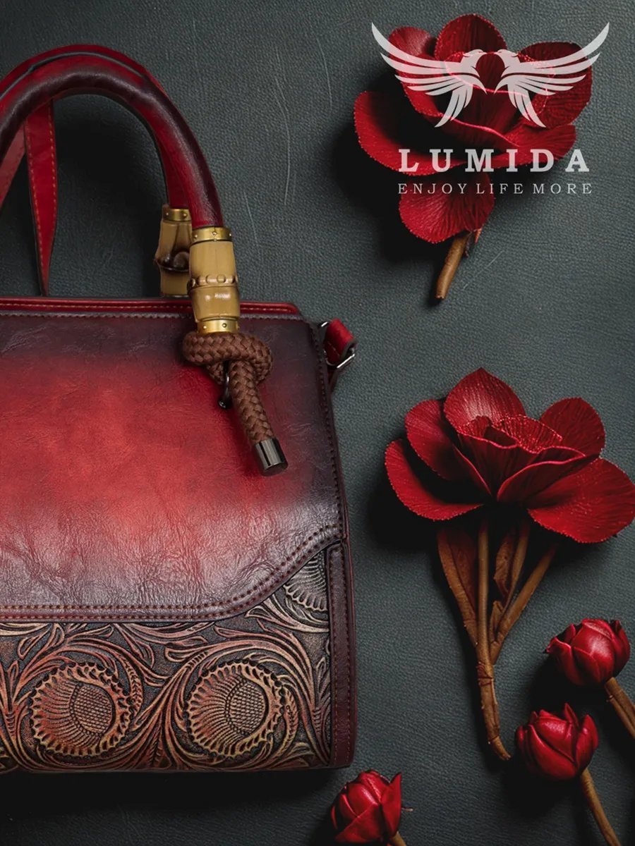 Мини-сумка Lumida натуральная кожа красный купить,NaN