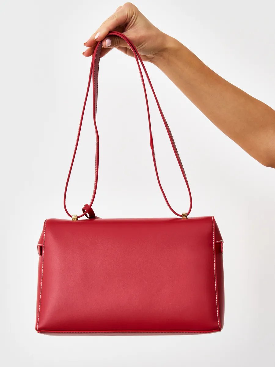 Сумка кросс-боди VivaLaBag натуральная кожа красный купить,NaN