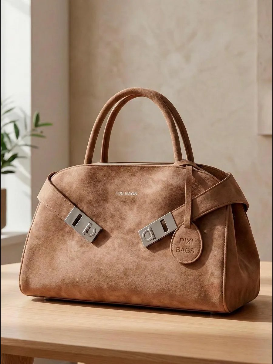 Сумка тоут PIXI BAGS текстиль коричневый купить,NaN