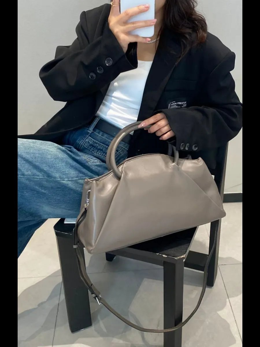Мини-сумка A&U BAGS натуральная кожа серый купить,NaN