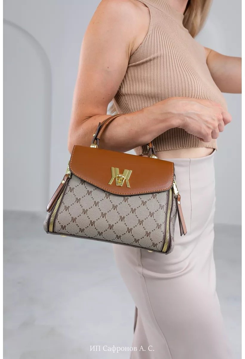 Сумка тоут FIDM экокожа коричневый купить,NaN