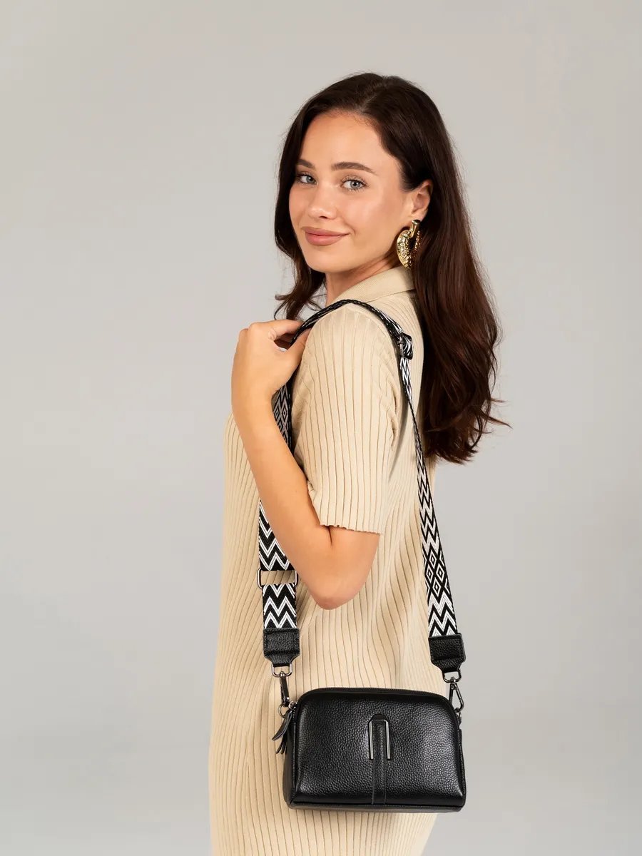Сумка кросс-боди TUA accessories натуральная кожа черный купить,NaN