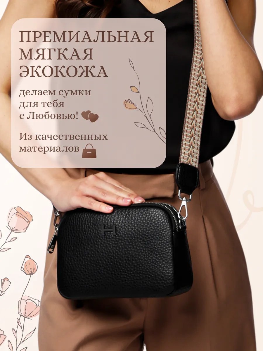 Сумка кросс-боди Primary Style экокожа черный купить,NaN