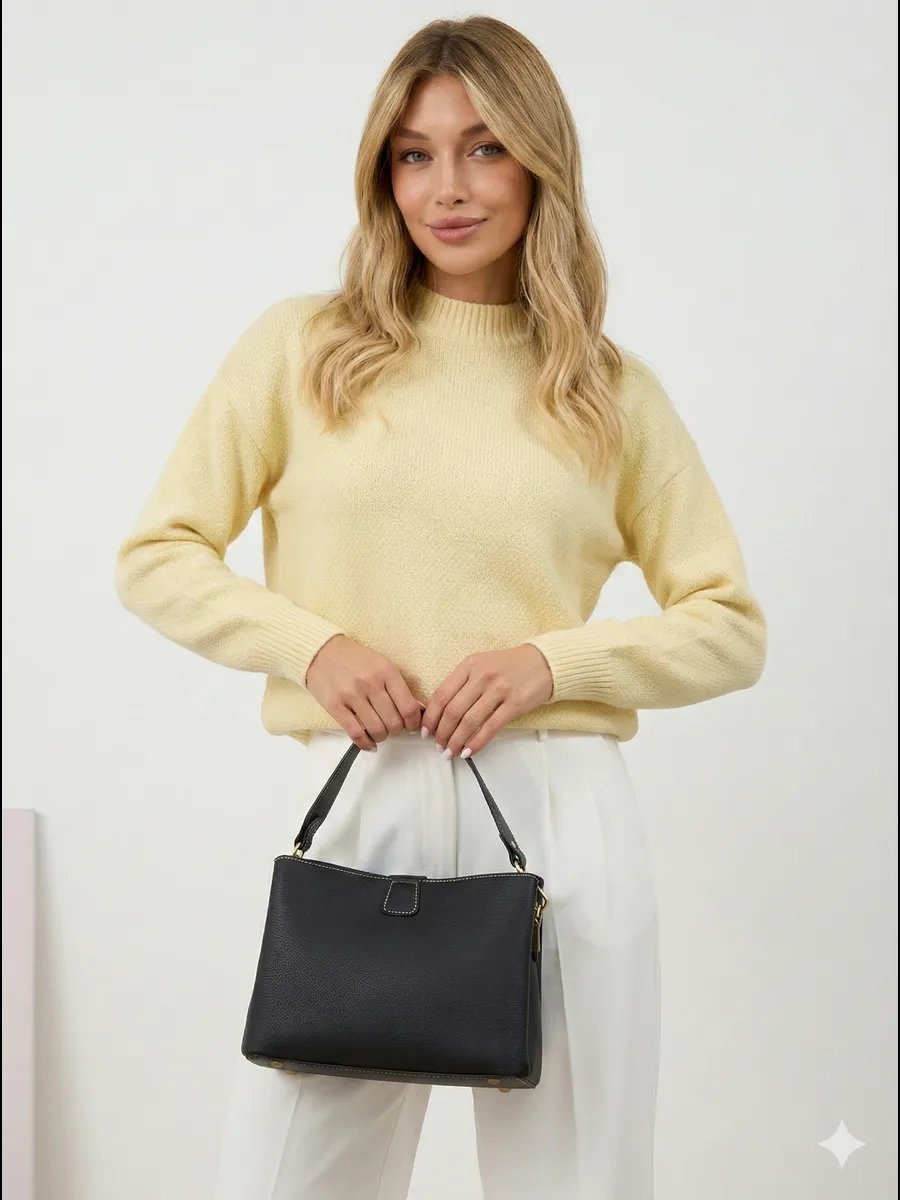 Сумка кросс-боди VivaLaBag натуральная кожа черный купить,NaN