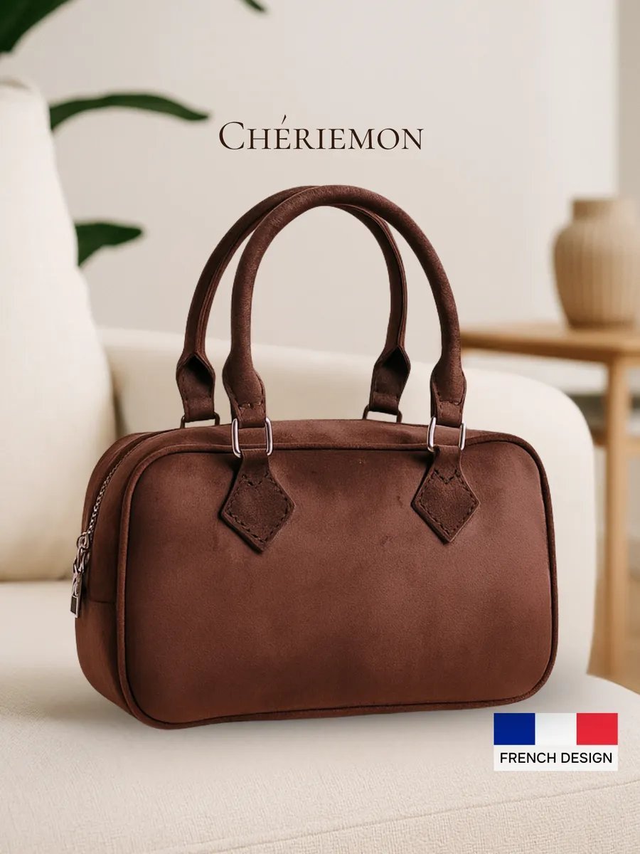 Сумка тоут Cheriemon искусственная замша коричневый купить,NaN
