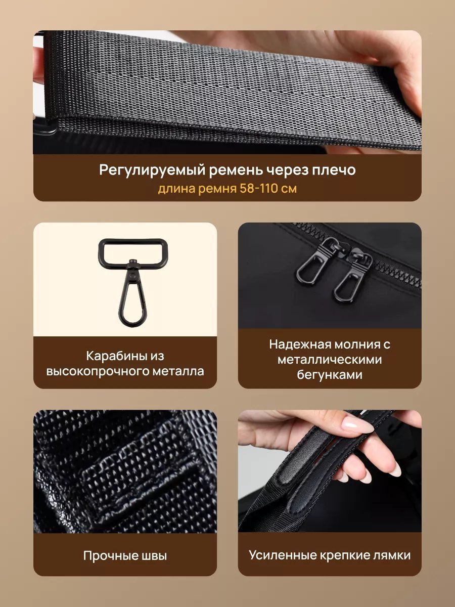 Мини-сумка LIVELIUM текстиль черный