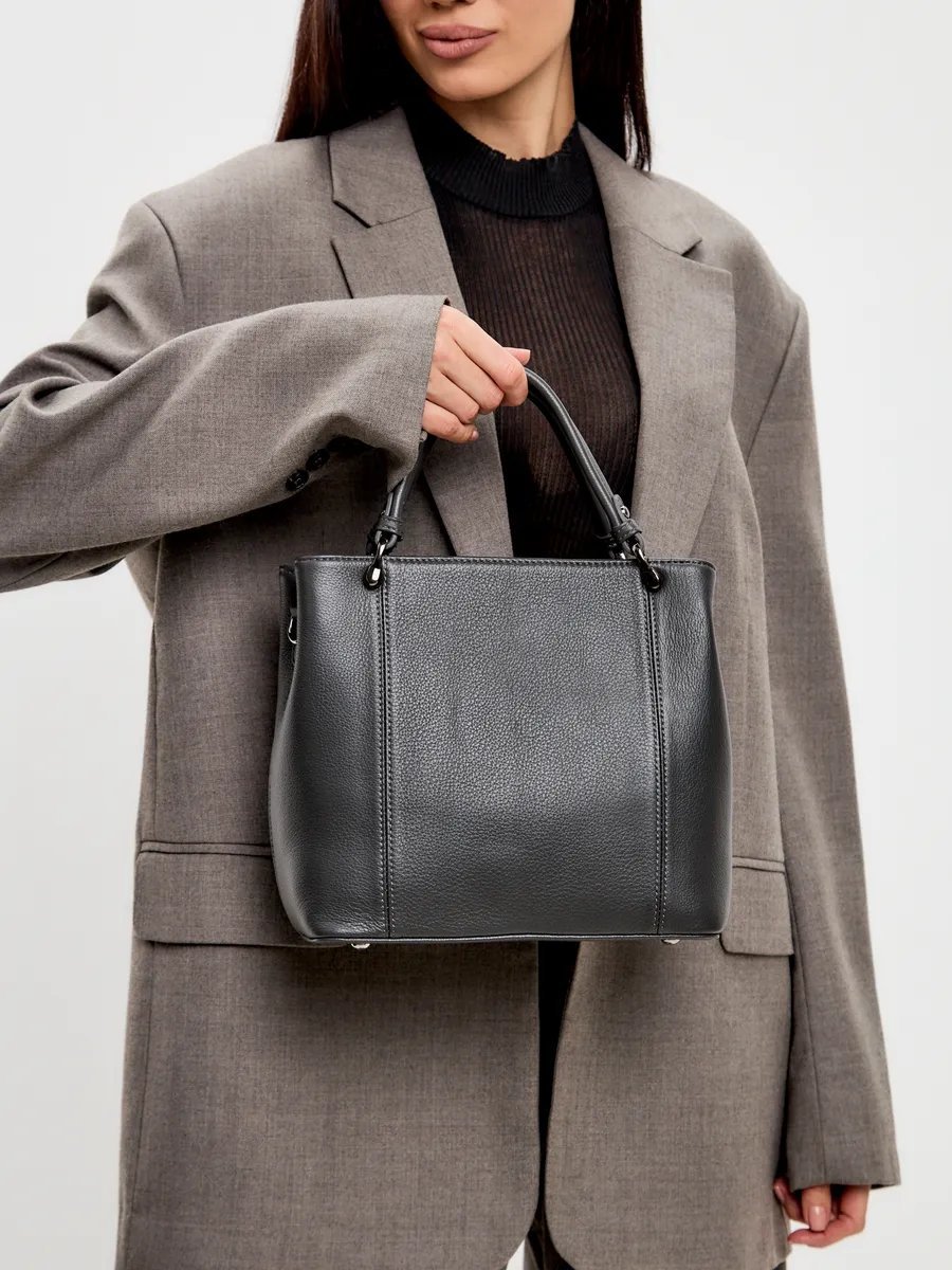 Сумка тоут FEELBAGS натуральная кожа серый